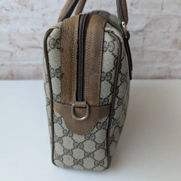 Gucci Beige and Green Satchel Bag - Picture 9 of 16